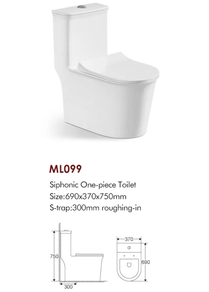 Wholesale Single Piece Commode Only 4.5L for Powerful Flush 1